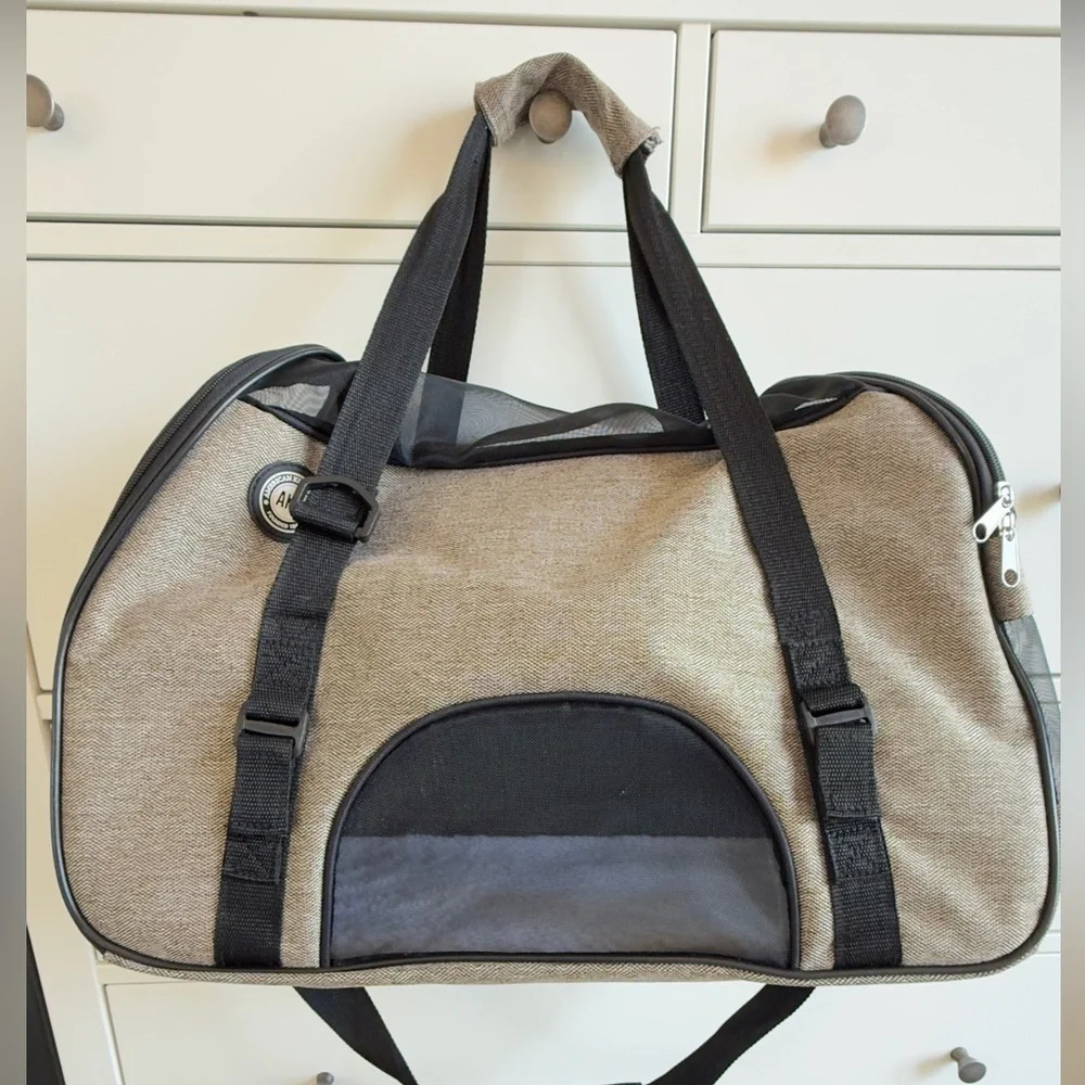 AKC Tan and Black Dog Travel Carrier